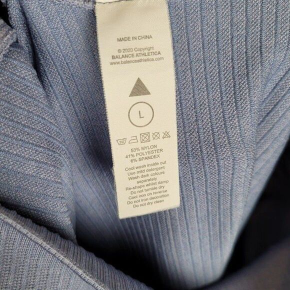 Balance Athletica Size L Vitality Linear Ribbed Leggings Peace Blue - Picture 9 of 9